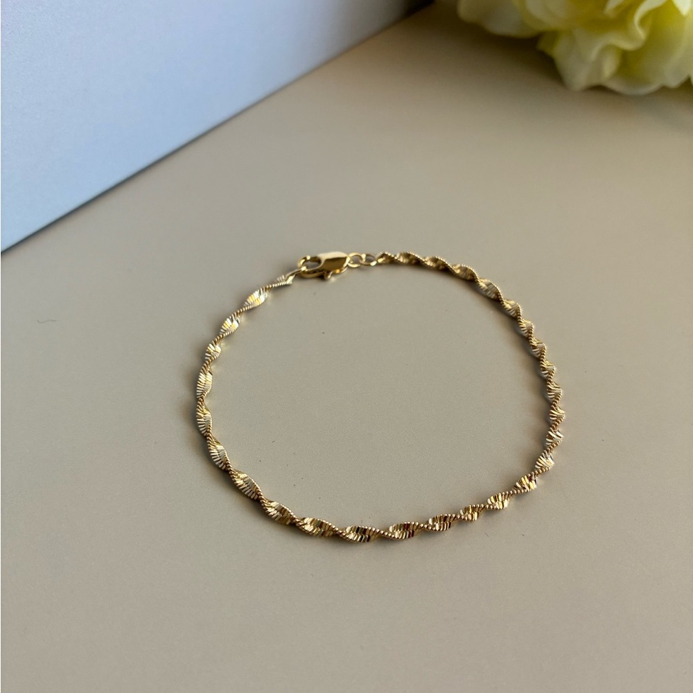 18k gold filled Twisted Rope Chain Bracelet - Women Jewelry